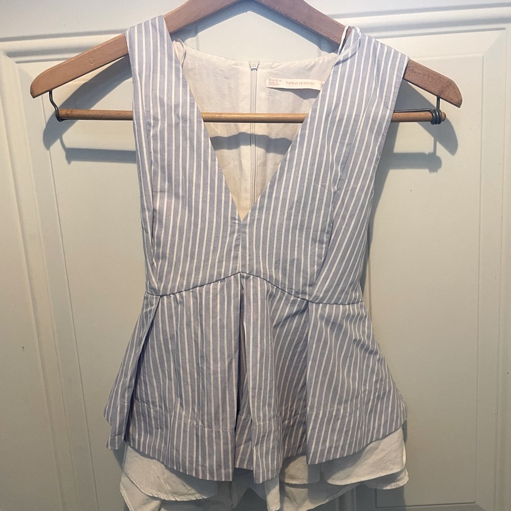 Zara pinstripe peplum style tank